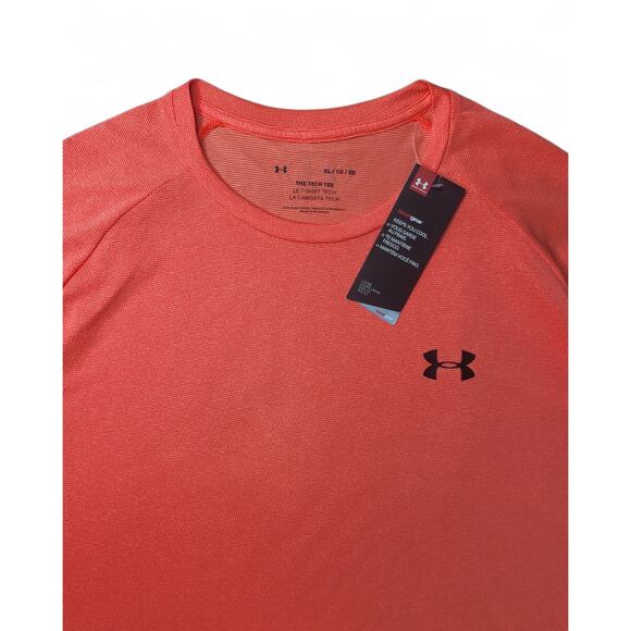 NWT Under Armour UA Men's HeatGear Tech Tee Beta Red Size XL - Picture 2 of 7